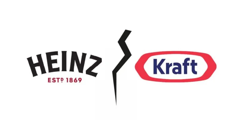 Imagen editorial sobre la división de Kraft Heinz en dos empresas, enfocada en alimentos y snacks, estilo profesional y corporativo.