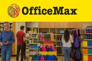 Clientes en tienda OfficeMax comprando artículos escolares durante la temporada alta en México