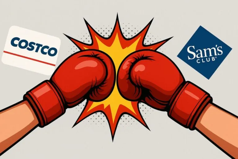 Guantes de boxeo chocando simbolizan la rivalidad entre Costco México y Sam’s Club