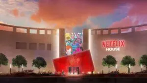 Visitantes disfrutan atracciones inspiradas en series de Netflix dentro del parque temático.