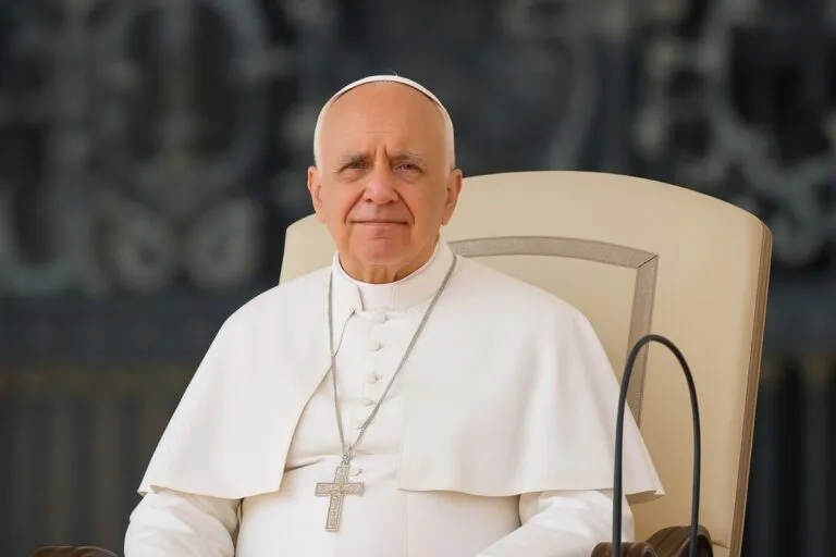 El Papa León XIV durante una audiencia con empresarios en el Vaticano, representando liderazgo y ética empresarial