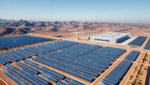 Instalación xAI solar junto a centro de datos con infraestructura energética avanzada