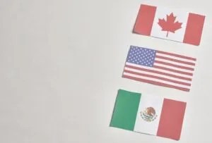 Representación gráfica de México, Estados Unidos y Canadá en el marco del T-MEC, de acuerdo a lo planteado por Alejandro Martinez Araiza.