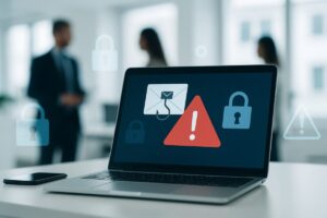 Gráfico o escena ilustrando el aumento del phishing corporativo como principal amenaza digital en empresas españolas