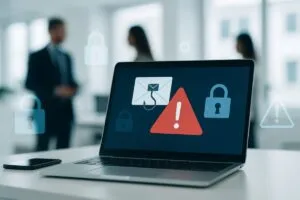 Gráfico o escena ilustrando el aumento del phishing corporativo como principal amenaza digital en empresas españolas