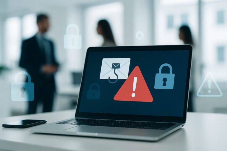 Gráfico o escena ilustrando el aumento del phishing corporativo como principal amenaza digital en empresas españolas