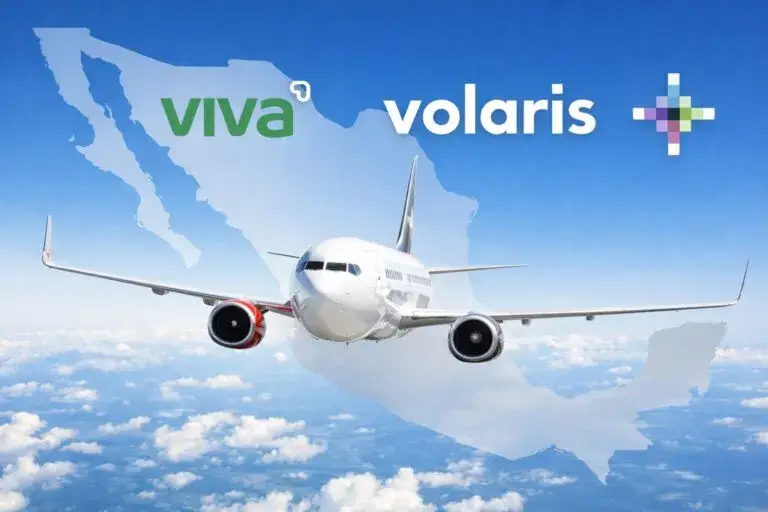 Aviones de Viva y Volaris en aeropuerto mexicano reflejan impacto en vuelos baratos y competencia aérea