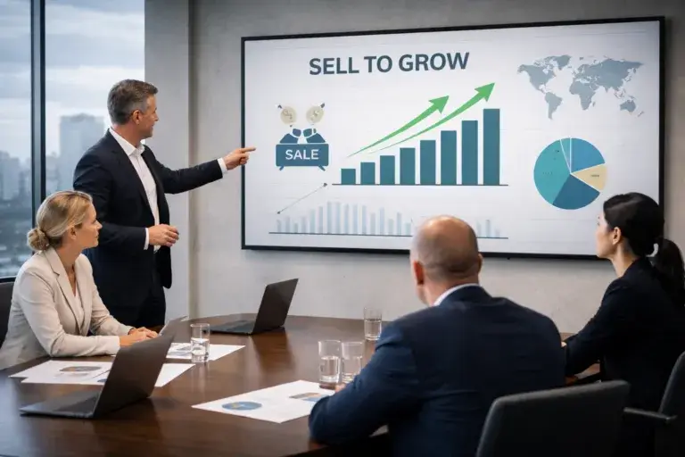 Empresas globales aplican vender para crecer estrategia corporativa para mejorar rentabilidad y eficiencia en mercados internacionales