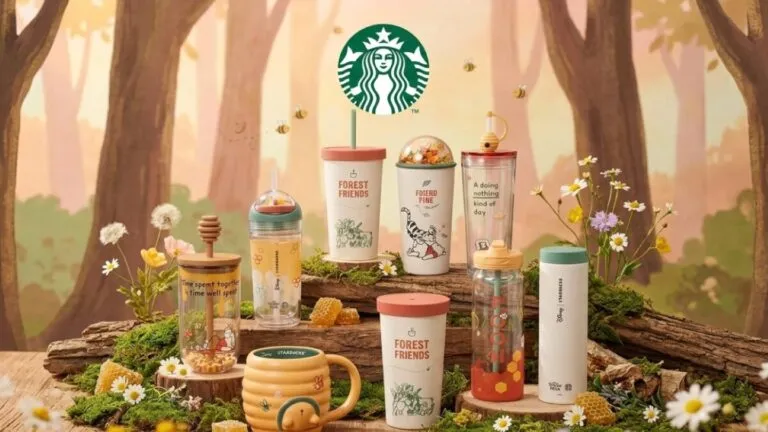 Starbucks y Winnie the Pooh presentan una colección especial de vasos y accesorios para celebrar los 100 años del personaje.